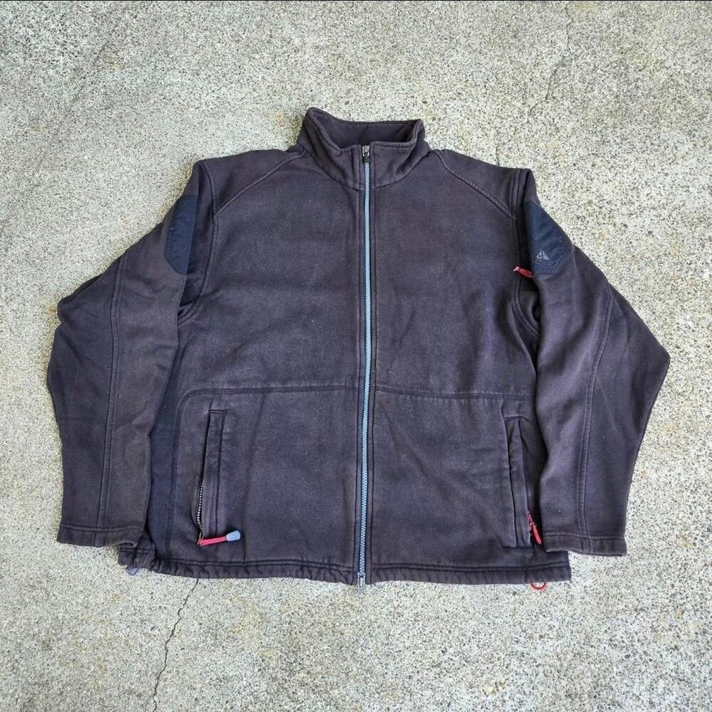 Vtg 90s NIKE ACG Therma Fit Future Logo Outdoors Gorp Cotton Zip Up Jacket Lg